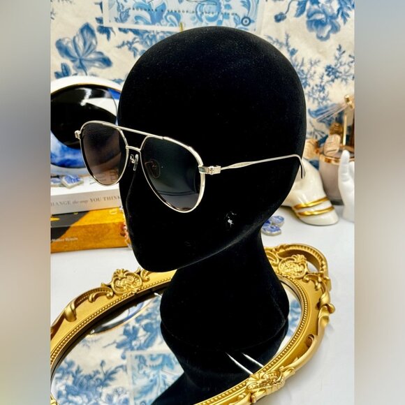 🆕 ALEXANDER MCQUEEN 🧿 NWOT AM0373S 001 Ruthenium Grey Aviator Sunglasses - Picture 6 of 16